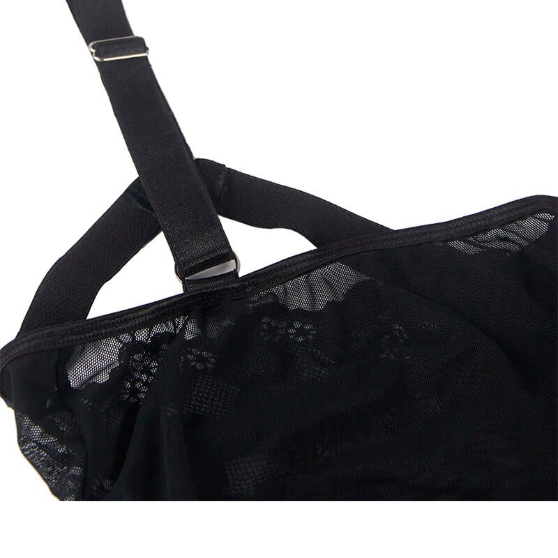 SUBBLIME - TEDDY WITH GARTER STRAP DETAIL CHEST BLACK L/XL - Amore24