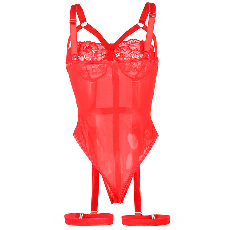 SUBBLIME - TEDDY WITH GARTER STRAP DETAIL CHEST RED L/XL - Amore24