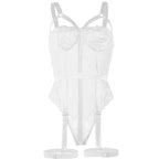 SUBBLIME - TEDDY WITH GARTER STRAP DETAIL CHEST WHITE L/XL - Amore24