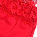 SUBBLIME - SATIN BABYDOLL WITH LACE RED L/XL - Amore24