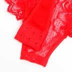 SUBBLIME - TEDDY WITH GARTER WITH LACE DETAIL AND STRIPS RED L/XL - Amore24
