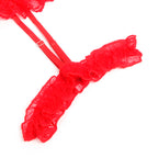 SUBBLIME - TEDDY WITH GARTER WITH LACE DETAIL AND STRIPS RED L/XL - Amore24