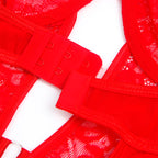 SUBBLIME - TEDDY WITH GARTER WITH LACE DETAIL AND STRIPS RED L/XL - Amore24