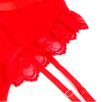 SUBBLIME - TEDDY WITH GARTER WITH LACE DETAIL AND STRIPS RED L/XL - Amore24
