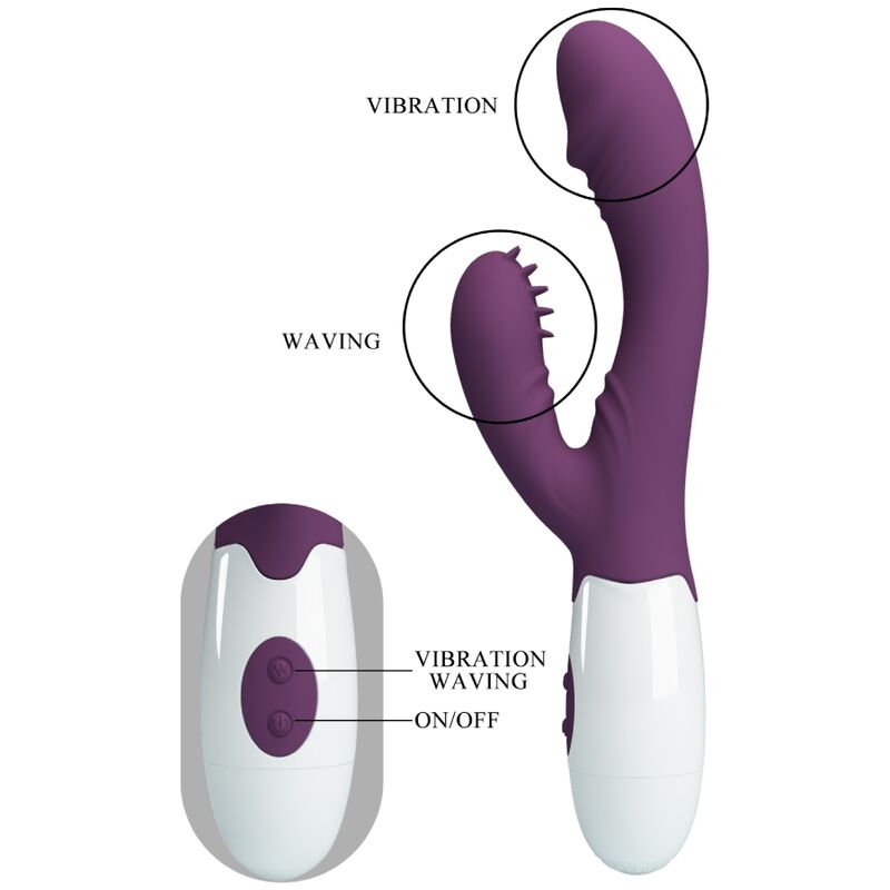 PRETTY LOVE - ANDRE RABBIT VIBRATOR & G-POINT STIMULATOR PURPLE - Amore24