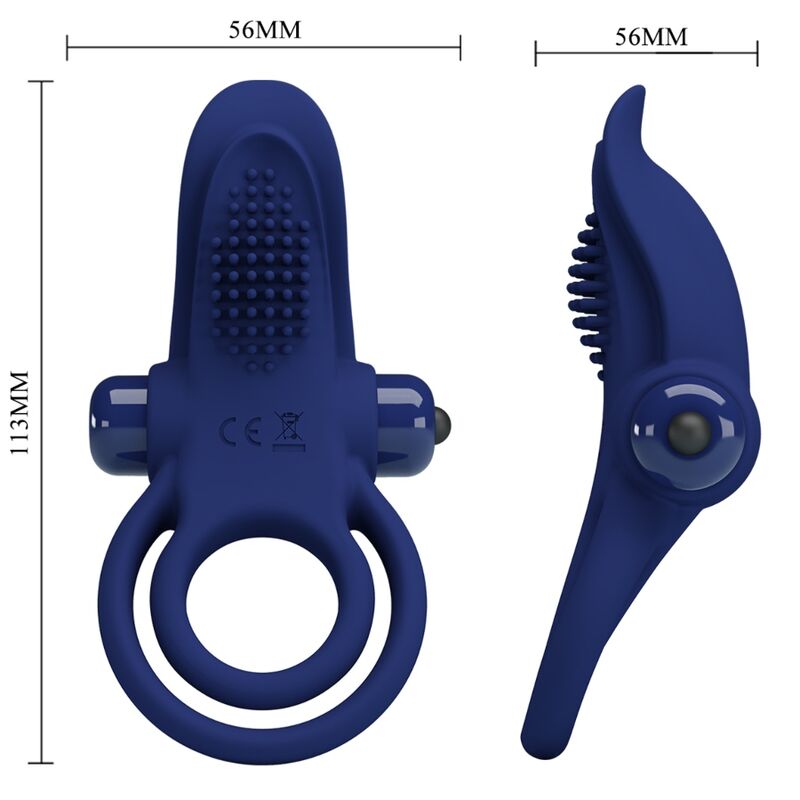 PRETTY LOVE - BRONSON DOUBLE RING WITH VIBRATION BLUE - Amore24