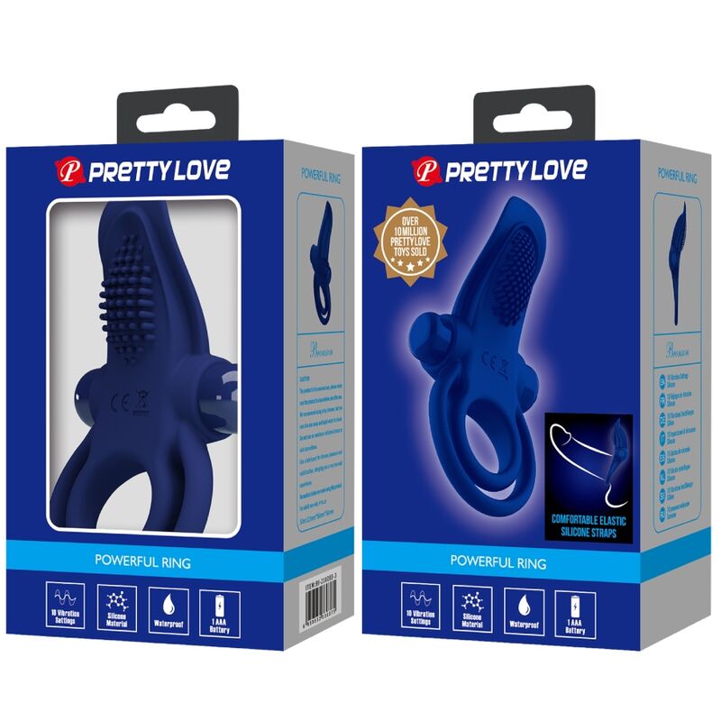 PRETTY LOVE - BRONSON DOUBLE RING WITH VIBRATION BLUE - Amore24