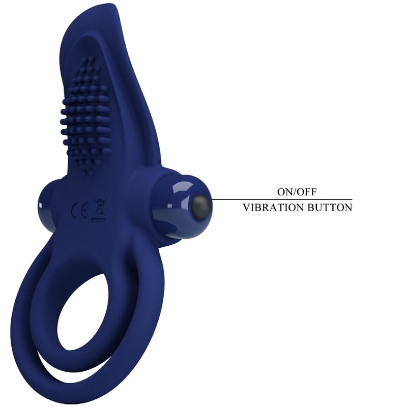 PRETTY LOVE - BRONSON DOUBLE RING WITH VIBRATION BLUE - Amore24