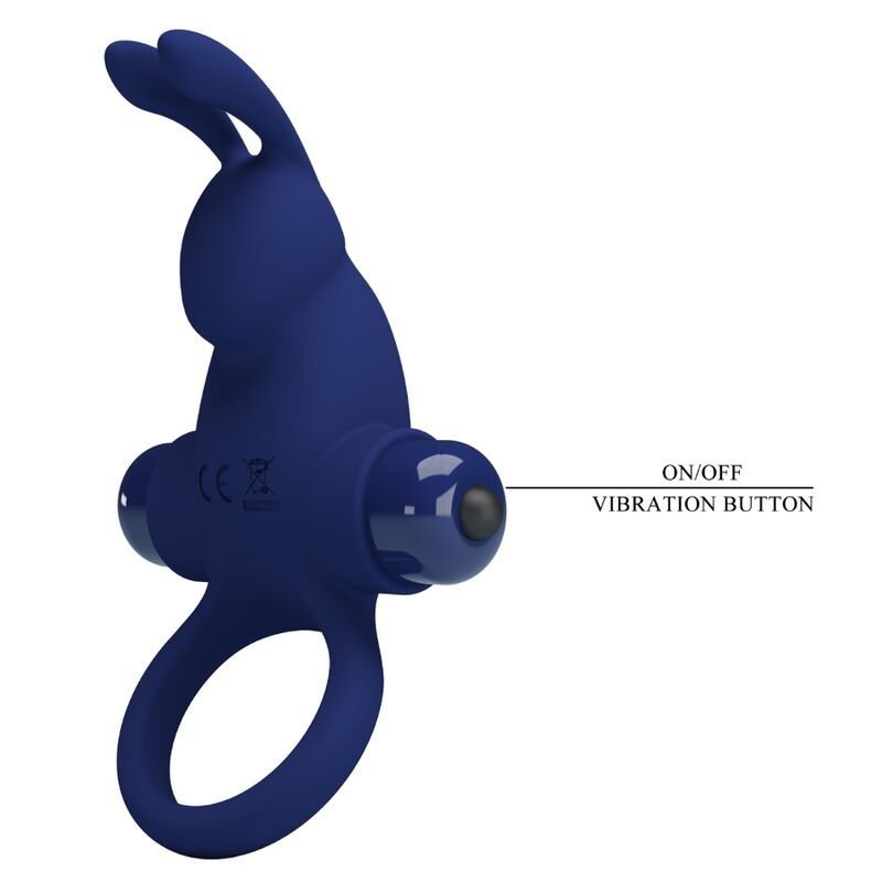 PRETTY LOVE - JIRO RABBIT RING WITH VIBRATION BLUE - Amore24