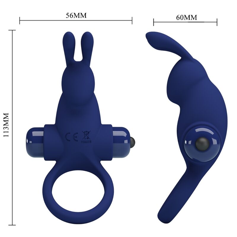 PRETTY LOVE - JIRO RABBIT RING WITH VIBRATION BLUE - Amore24