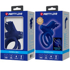 PRETTY LOVE - JAMELE DOUBLE RING WITH VIBRATION & BUTTERFLY STIMULATOR BLUE - Amore24