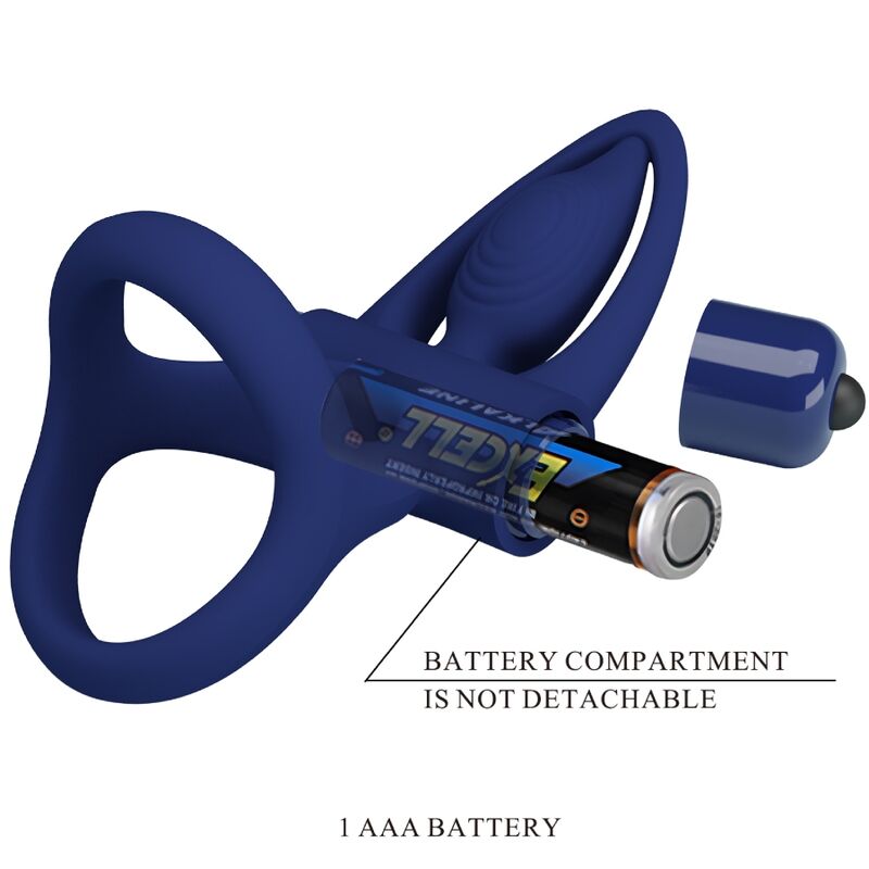 PRETTY LOVE - MAT DOUBLE RING WITH VIBRATION & STIMULATOR BLUE - Amore24