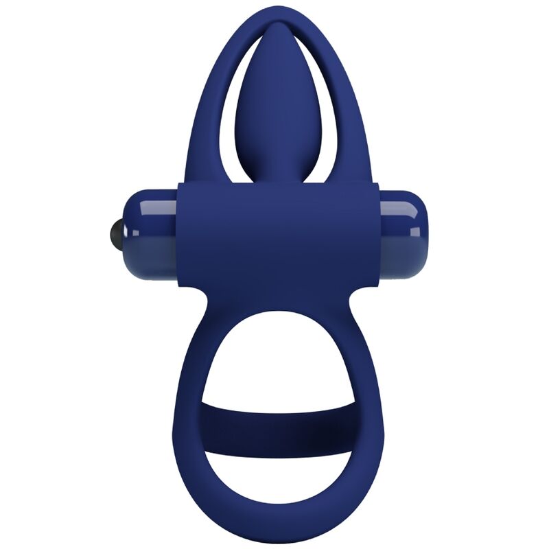 PRETTY LOVE - MAT DOUBLE RING WITH VIBRATION & STIMULATOR BLUE - Amore24