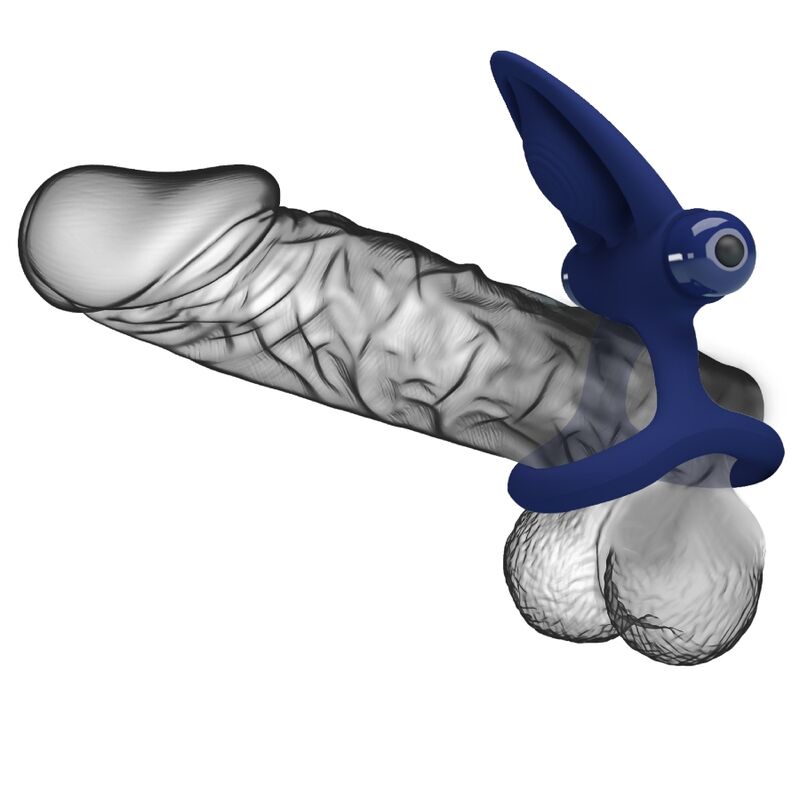 PRETTY LOVE - MAT DOUBLE RING WITH VIBRATION & STIMULATOR BLUE - Amore24