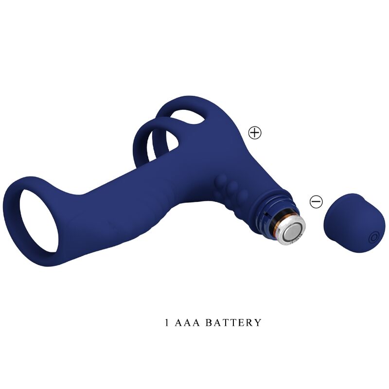 PRETTY LOVE - ELISH VIBRATING RING WITH EXTENSION BLUE - Amore24