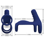 PRETTY LOVE - ELISH VIBRATING RING WITH EXTENSION BLUE - Amore24
