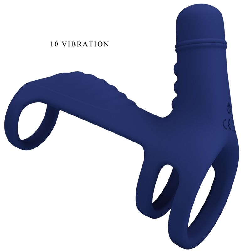 PRETTY LOVE - ELISH VIBRATING RING WITH EXTENSION BLUE - Amore24