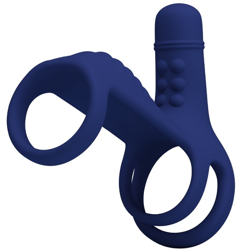 PRETTY LOVE - ELISH VIBRATING RING WITH EXTENSION BLUE - Amore24