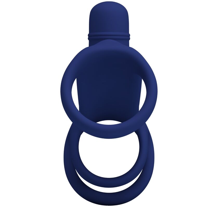 PRETTY LOVE - ELISH VIBRATING RING WITH EXTENSION BLUE - Amore24