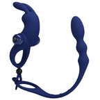 PRETTY LOVE - AYAD RABBIT VIBRATOR RING WITH PLUG BLUE - Amore24