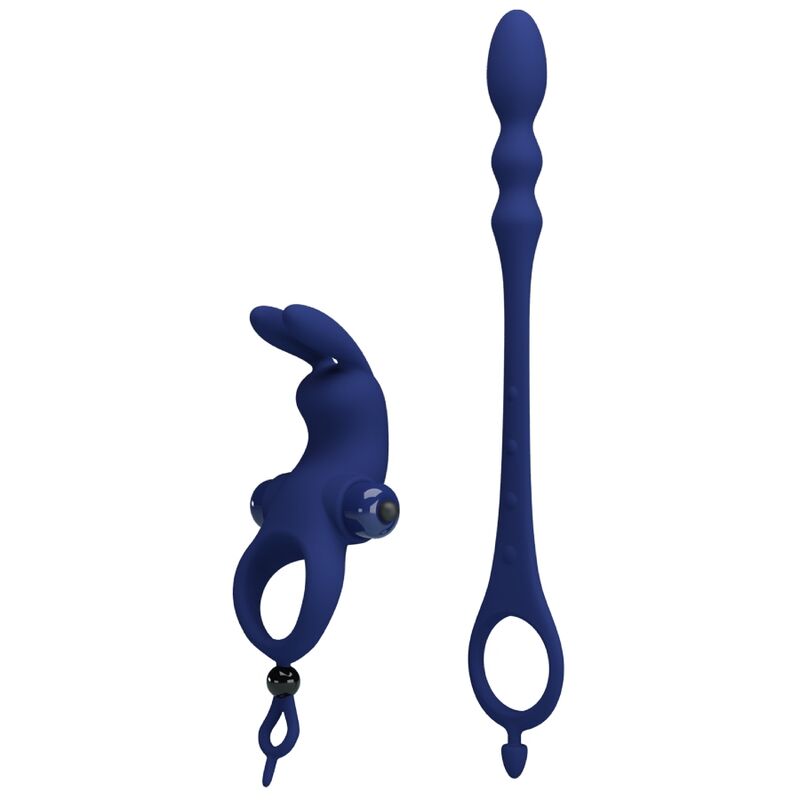 PRETTY LOVE - AYAD RABBIT VIBRATOR RING WITH PLUG BLUE - Amore24