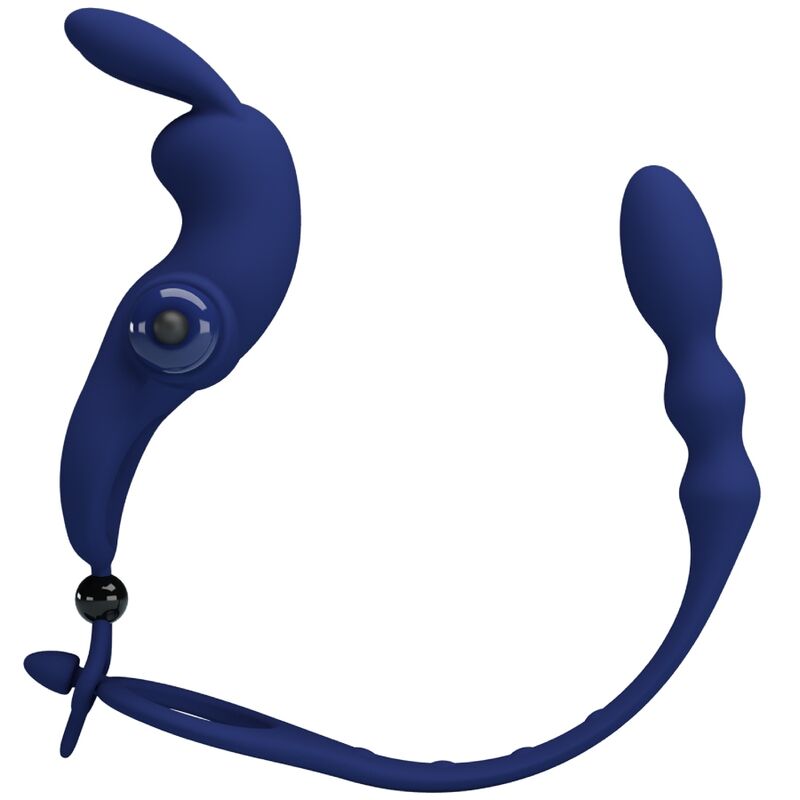 PRETTY LOVE - AYAD RABBIT VIBRATOR RING WITH PLUG BLUE - Amore24