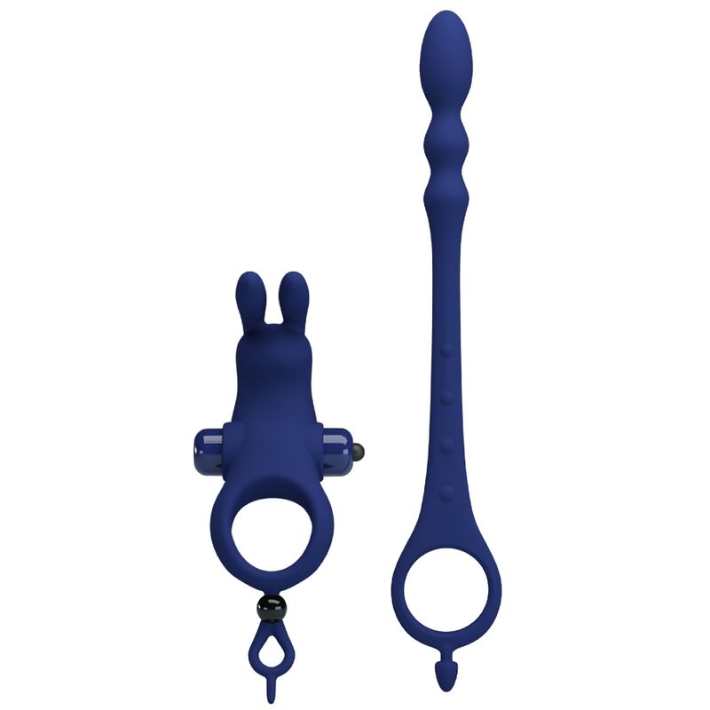 PRETTY LOVE - AYAD RABBIT VIBRATOR RING WITH PLUG BLUE - Amore24