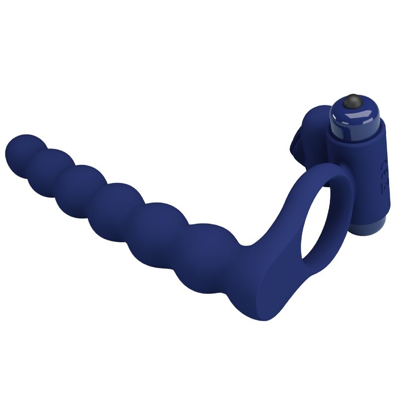 PRETTY LOVE - AJMAL VIBRATING RING WITH PLUG BLUE - Amore24