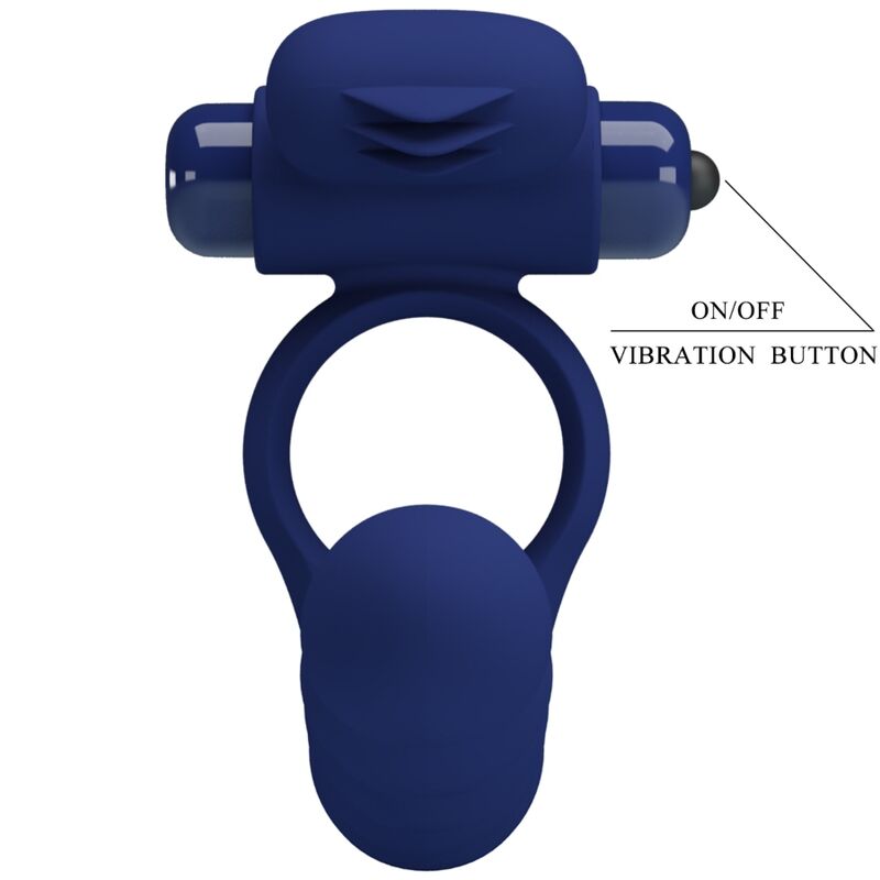 PRETTY LOVE - AJMAL VIBRATING RING WITH PLUG BLUE - Amore24