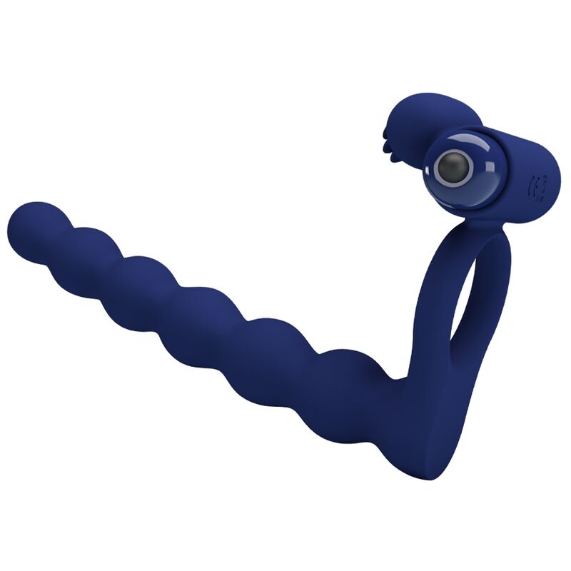 PRETTY LOVE - AJMAL VIBRATING RING WITH PLUG BLUE - Amore24