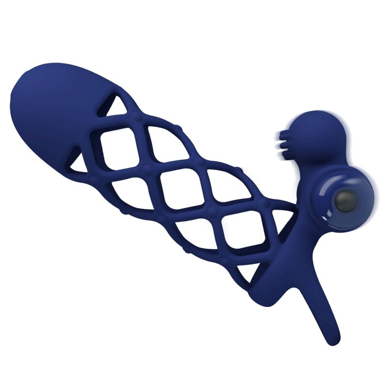 PRETTY LOVE - GIANN VIBRATOR RING WITH SILICONE SHEATH BLUE - Amore24