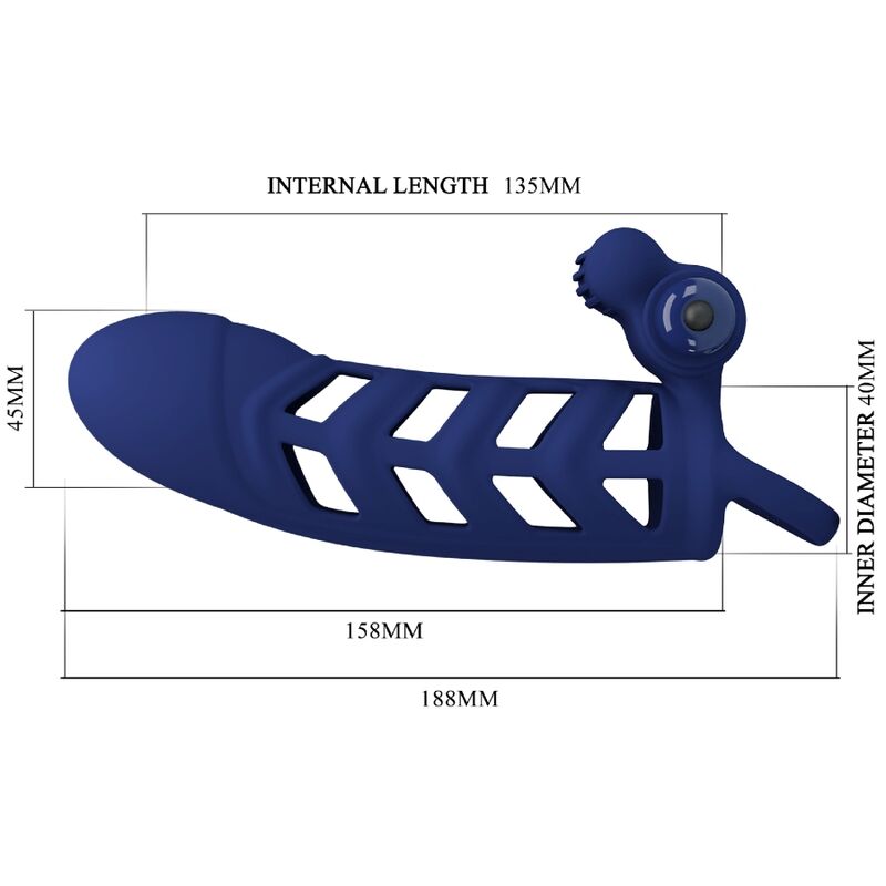 PRETTY LOVE - ALTAF VIBRATOR RING WITH SILICONE SHEATH BLUE - Amore24