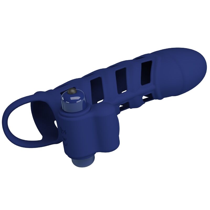 PRETTY LOVE - ALTAF VIBRATOR RING WITH SILICONE SHEATH BLUE - Amore24