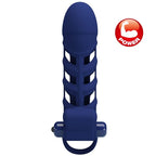 PRETTY LOVE - ALTAF VIBRATOR RING WITH SILICONE SHEATH BLUE - Amore24