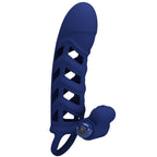 PRETTY LOVE - ALTAF VIBRATOR RING WITH SILICONE SHEATH BLUE - Amore24