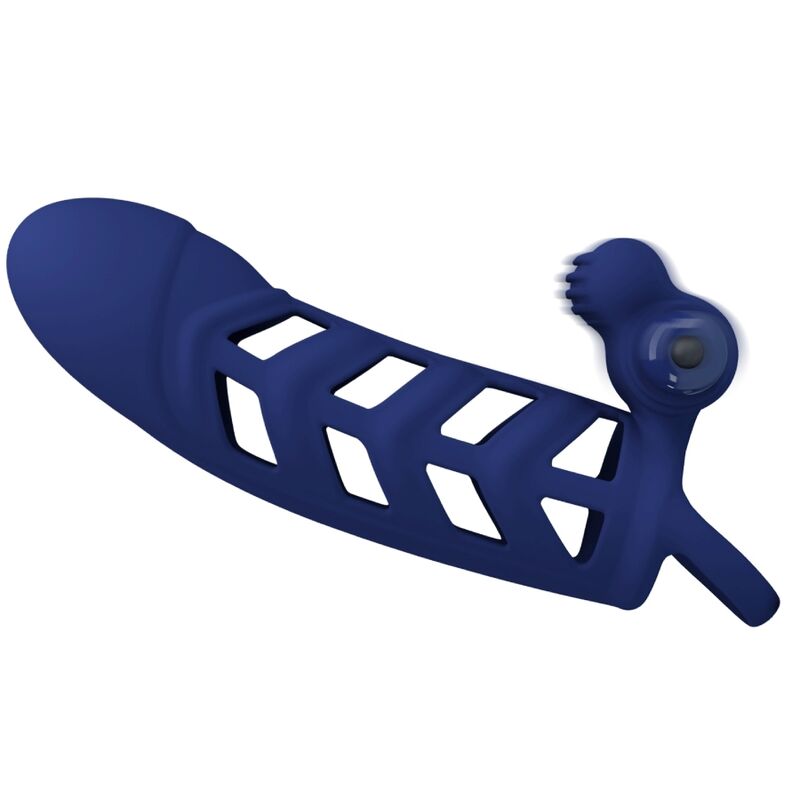 PRETTY LOVE - ALTAF VIBRATOR RING WITH SILICONE SHEATH BLUE - Amore24