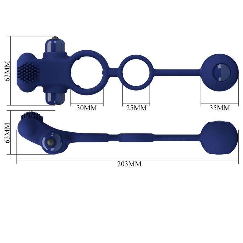 PRETTY LOVE - REMINGTON DOUBLE VIBRATING RING WITH PLUG BLUE - Amore24
