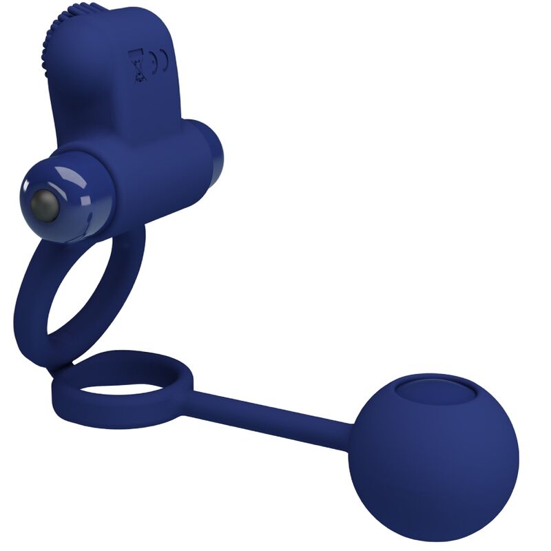 PRETTY LOVE - REMINGTON DOUBLE VIBRATING RING WITH PLUG BLUE - Amore24