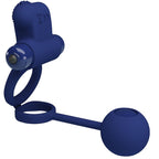 PRETTY LOVE - REMINGTON DOUBLE VIBRATING RING WITH PLUG BLUE - Amore24