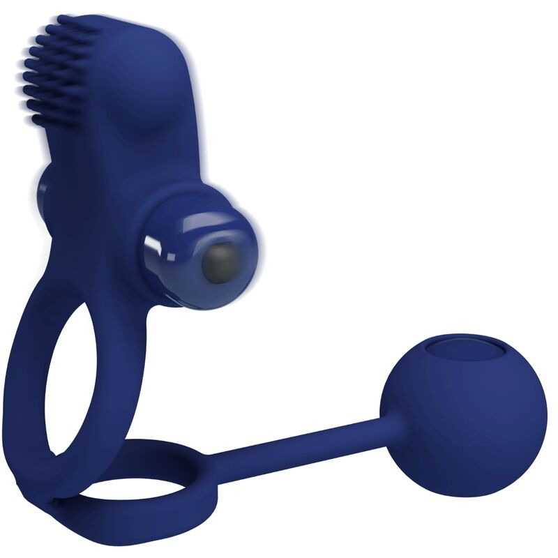 PRETTY LOVE - REMINGTON DOUBLE VIBRATING RING WITH PLUG BLUE - Amore24