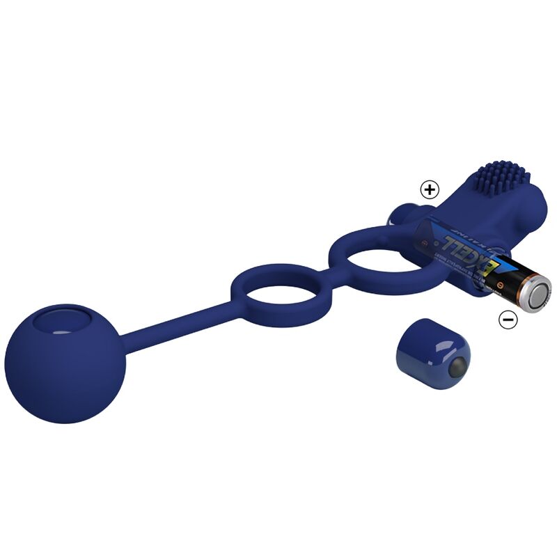 PRETTY LOVE - REMINGTON DOUBLE VIBRATING RING WITH PLUG BLUE - Amore24