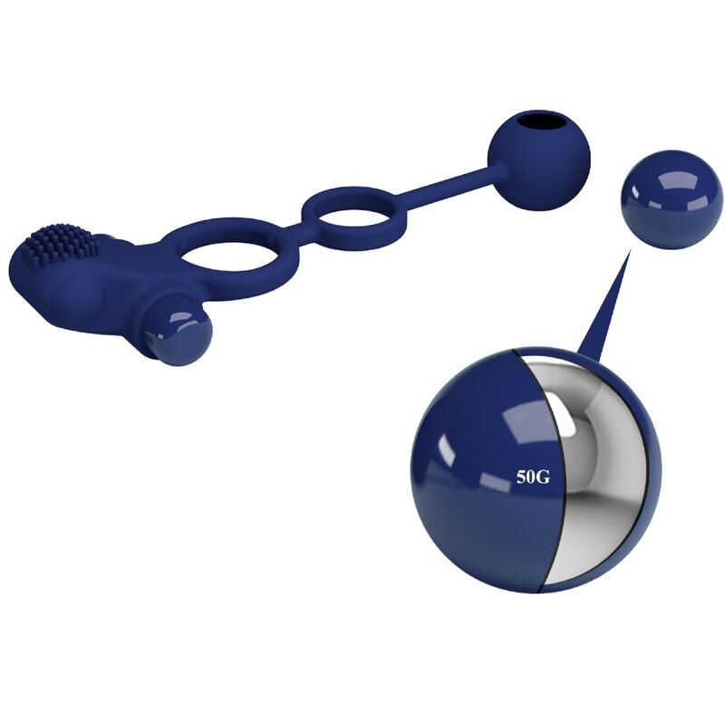 PRETTY LOVE - REMINGTON DOUBLE VIBRATING RING WITH PLUG BLUE - Amore24