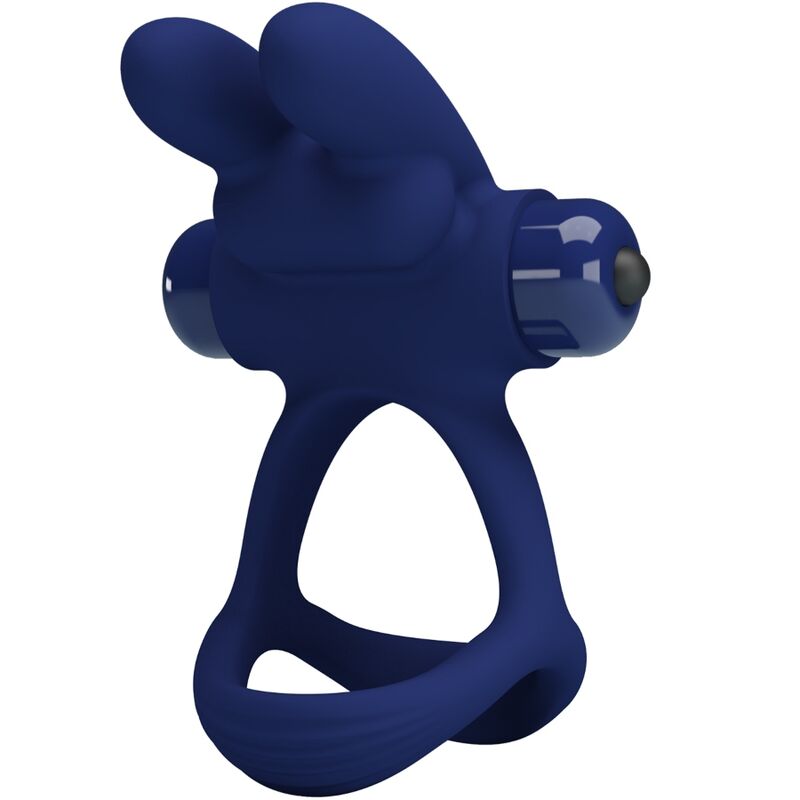 PRETTY LOVE - FRANCISCO DOUBLE VIBRATING RING RABBIT BLUE - Amore24