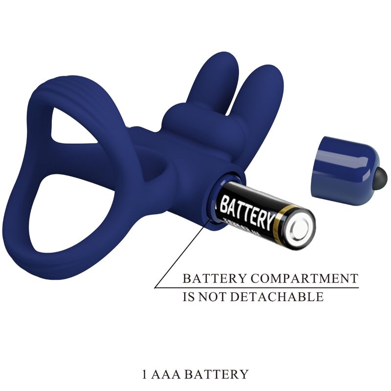 PRETTY LOVE - FRANCISCO DOUBLE VIBRATING RING RABBIT BLUE - Amore24