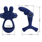 PRETTY LOVE - FRANCISCO DOUBLE VIBRATING RING RABBIT BLUE - Amore24
