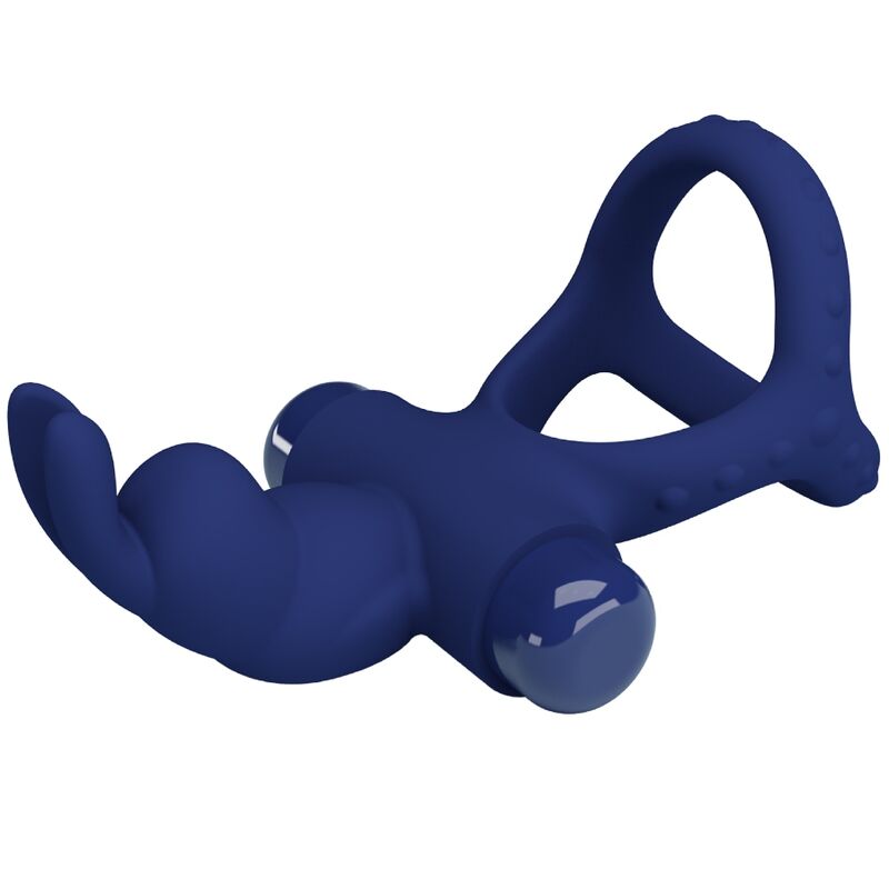 PRETTY LOVE - LUCHITO DOUBLE VIBRATING RING RABBIT BLUE - Amore24