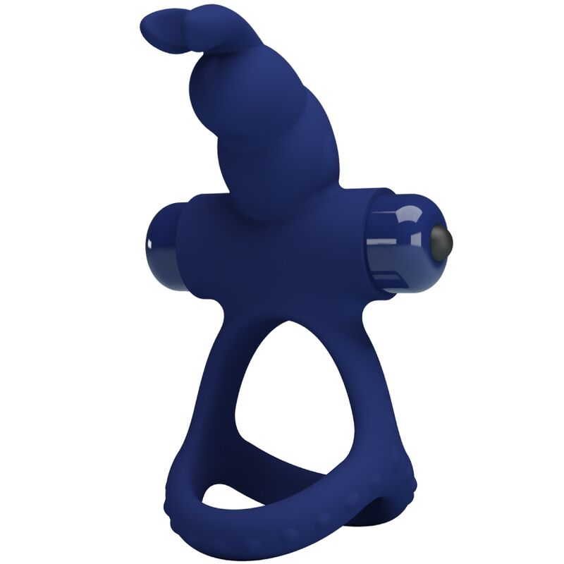 PRETTY LOVE - LUCHITO DOUBLE VIBRATING RING RABBIT BLUE - Amore24