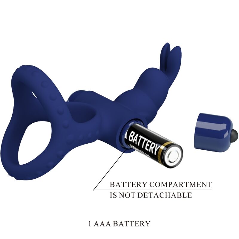 PRETTY LOVE - LUCHITO DOUBLE VIBRATING RING RABBIT BLUE - Amore24
