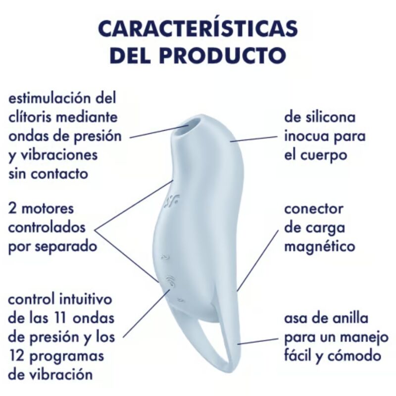 SATISFYER - POCKET PRO 1 CLITORIS STIMULATOR LIGHT BLUE - Amore24