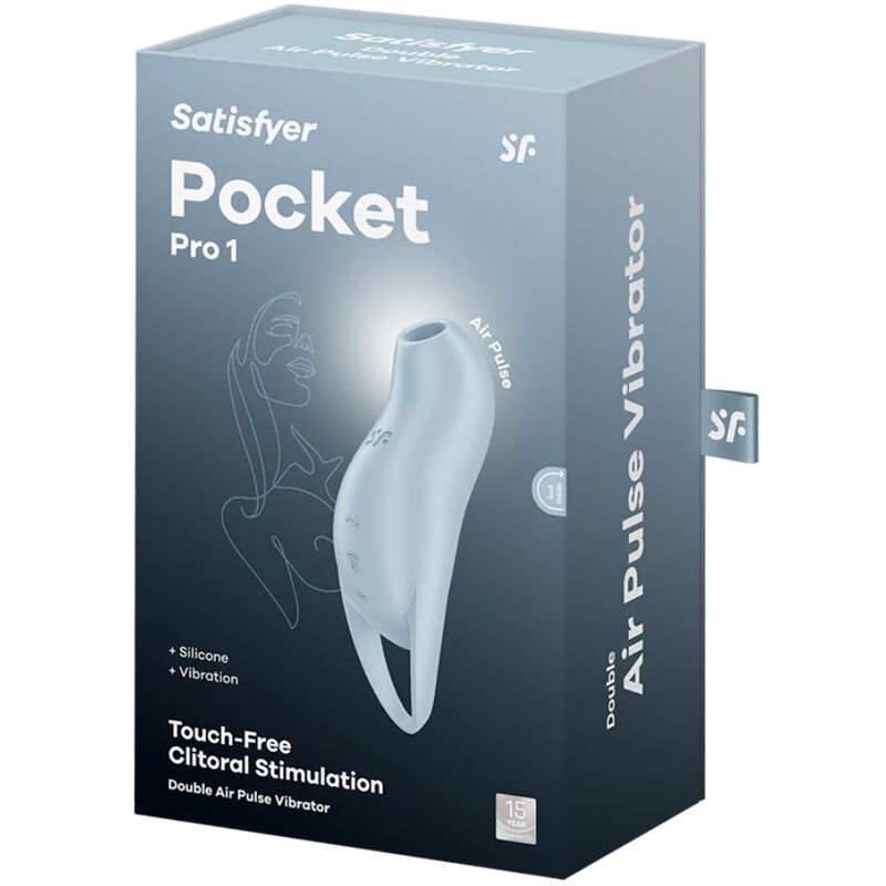 SATISFYER - POCKET PRO 1 CLITORIS STIMULATOR LIGHT BLUE - Amore24